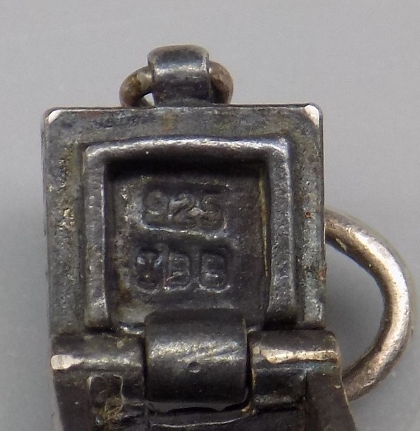 Small Sterling Box Charm Pendant w/ Working Latch 3/8 Inch Tall 3.85 Gms IBB 925