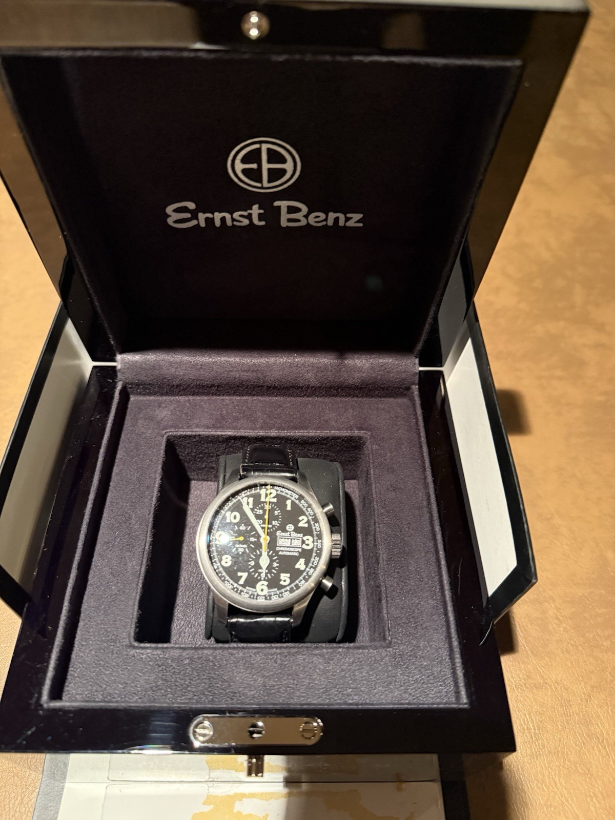 Ernst Benz Chromosome Stainless Steel Leather Automatic Black Men’s Watch 10100