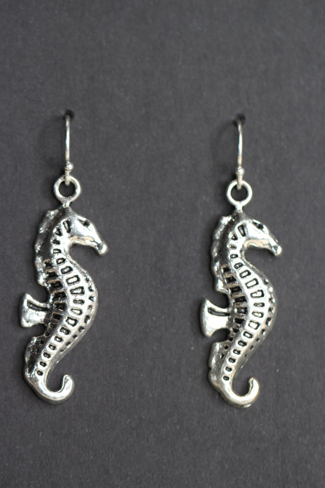 Sea Horse Earrings pendant Ocean Seahorse 925 sterling silver hook pewter charms