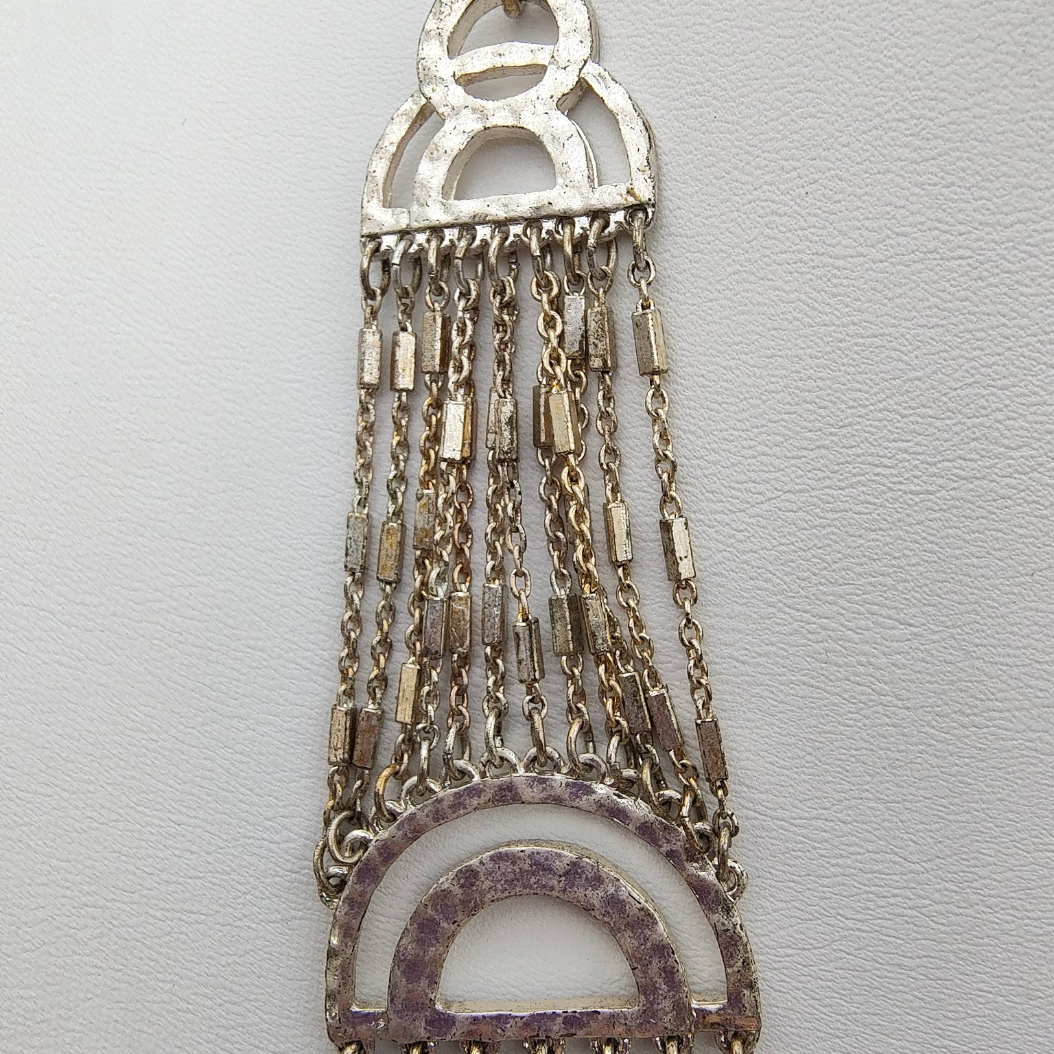 Boho Multi-Strand Beaded Necklace 18″ Amazonite Jasper Silver Tone Statement