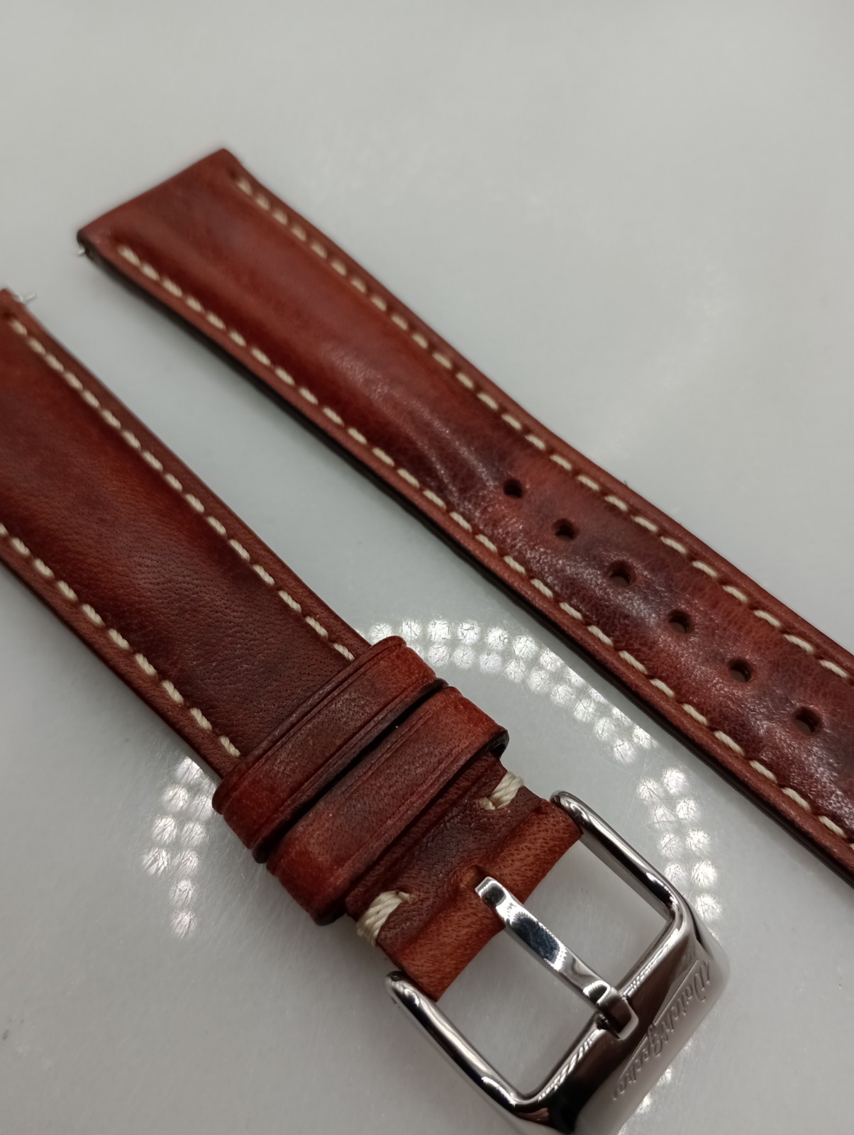 New Watchgecko Highley 20mm Italian Leather Handmade Brown Watch Strap 6B382