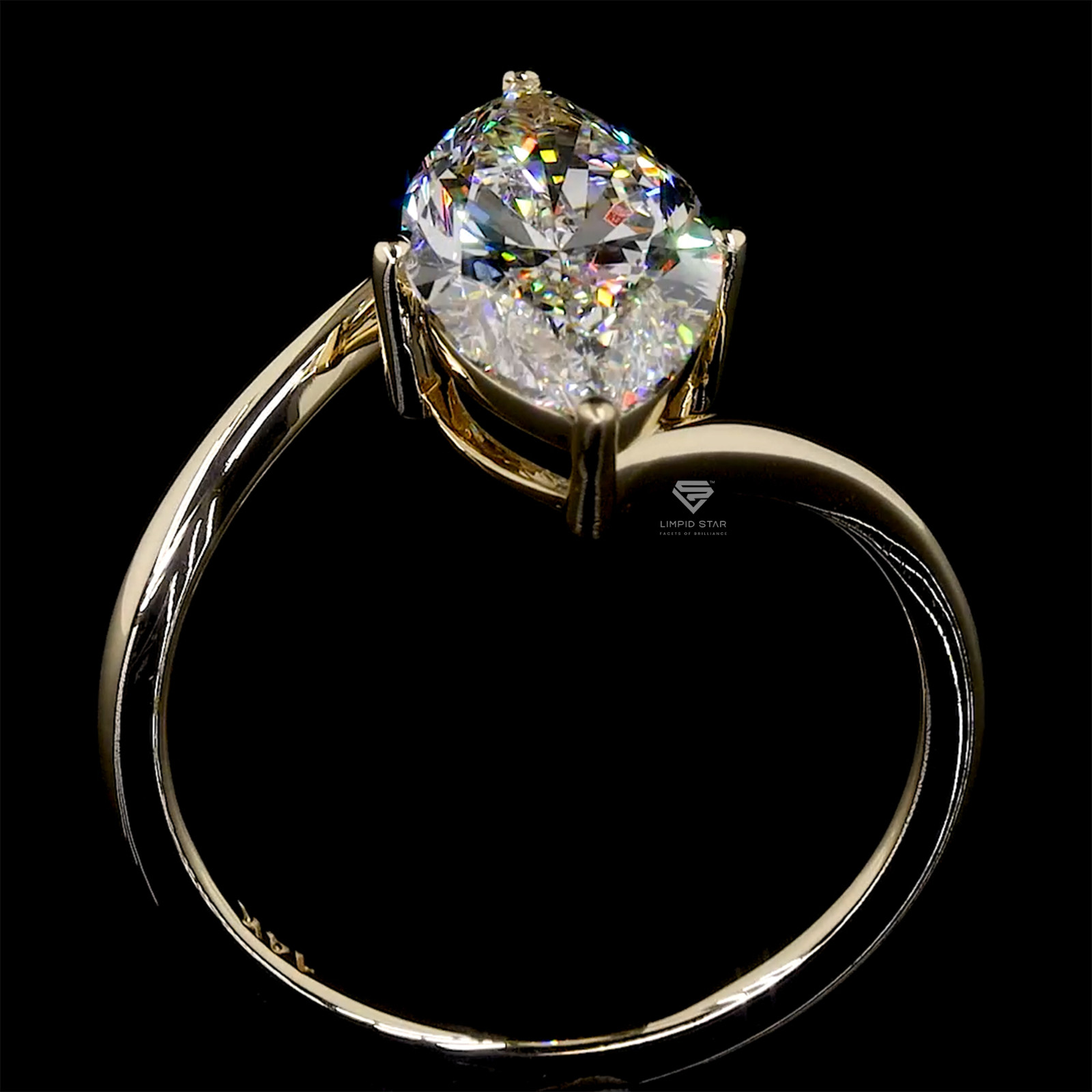 2.40CT Marquise Cut Lab Grown Diamond Ring G VS1 IGI 14K Yellow Gold Size 6