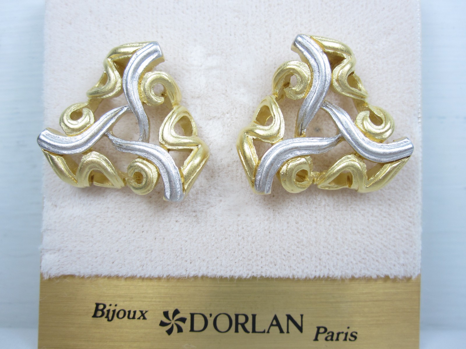D’Orlan Gold & Rhodium Plated Pierced Earrings – Lead and Nickel Free – 8752