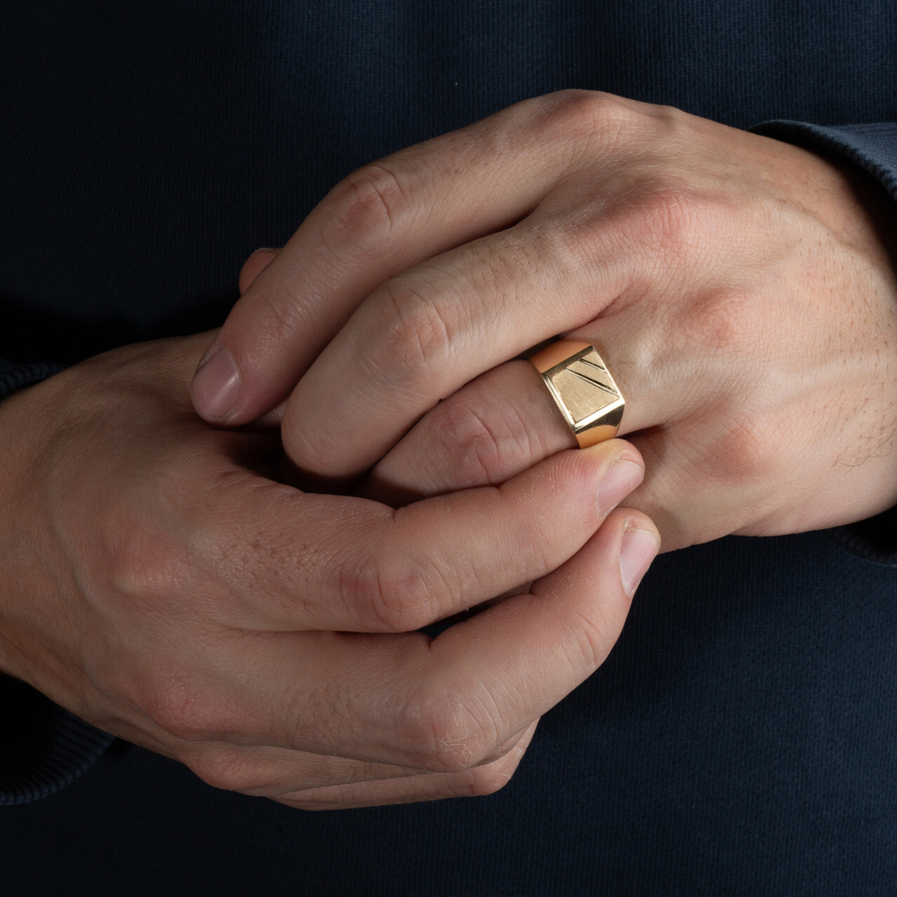 Yellow Gold Men’s Modern Signet Ring