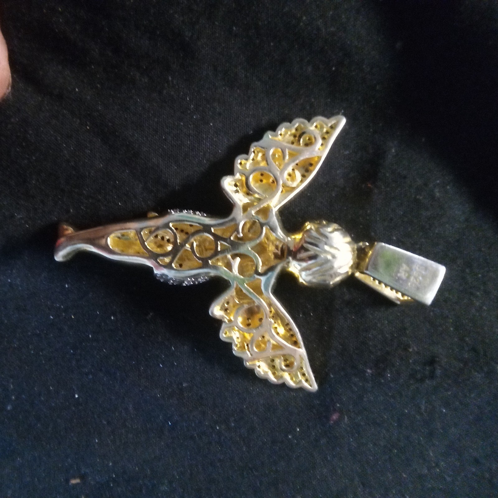 Men’s Jewelry Classy Big Angel Pendant In Certified Natural Diamond 925 Silver