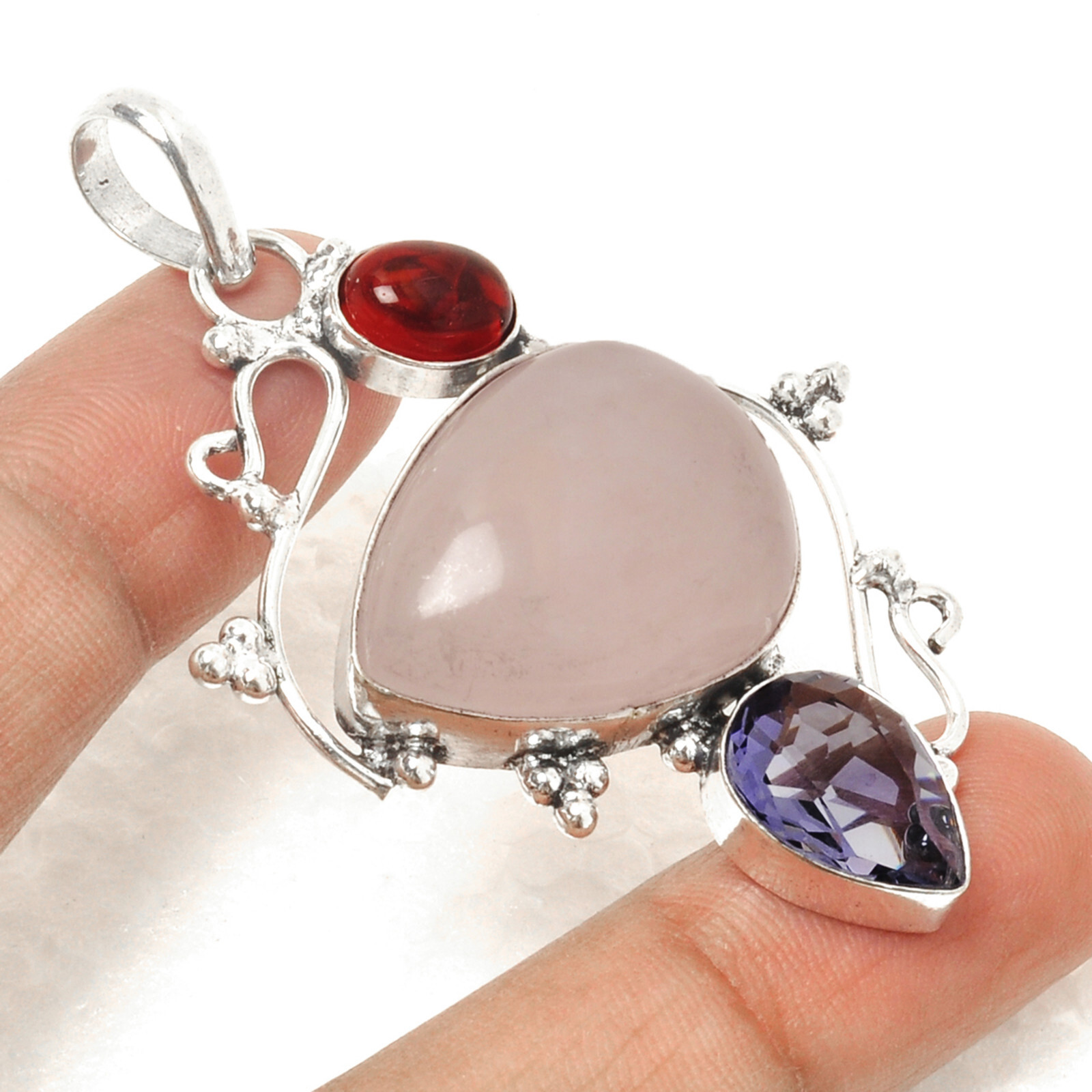 Assorted Multi-stone Silver Plated Designer Pendant Mix Wholesale Lot Ds-1207