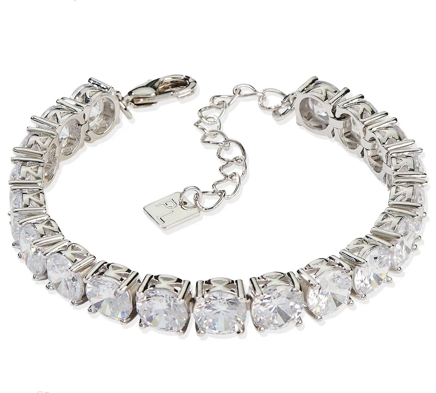 Park Lane Jewelry Clear Silver Impression CZ Tennis Bracelet 40 Carats NEW