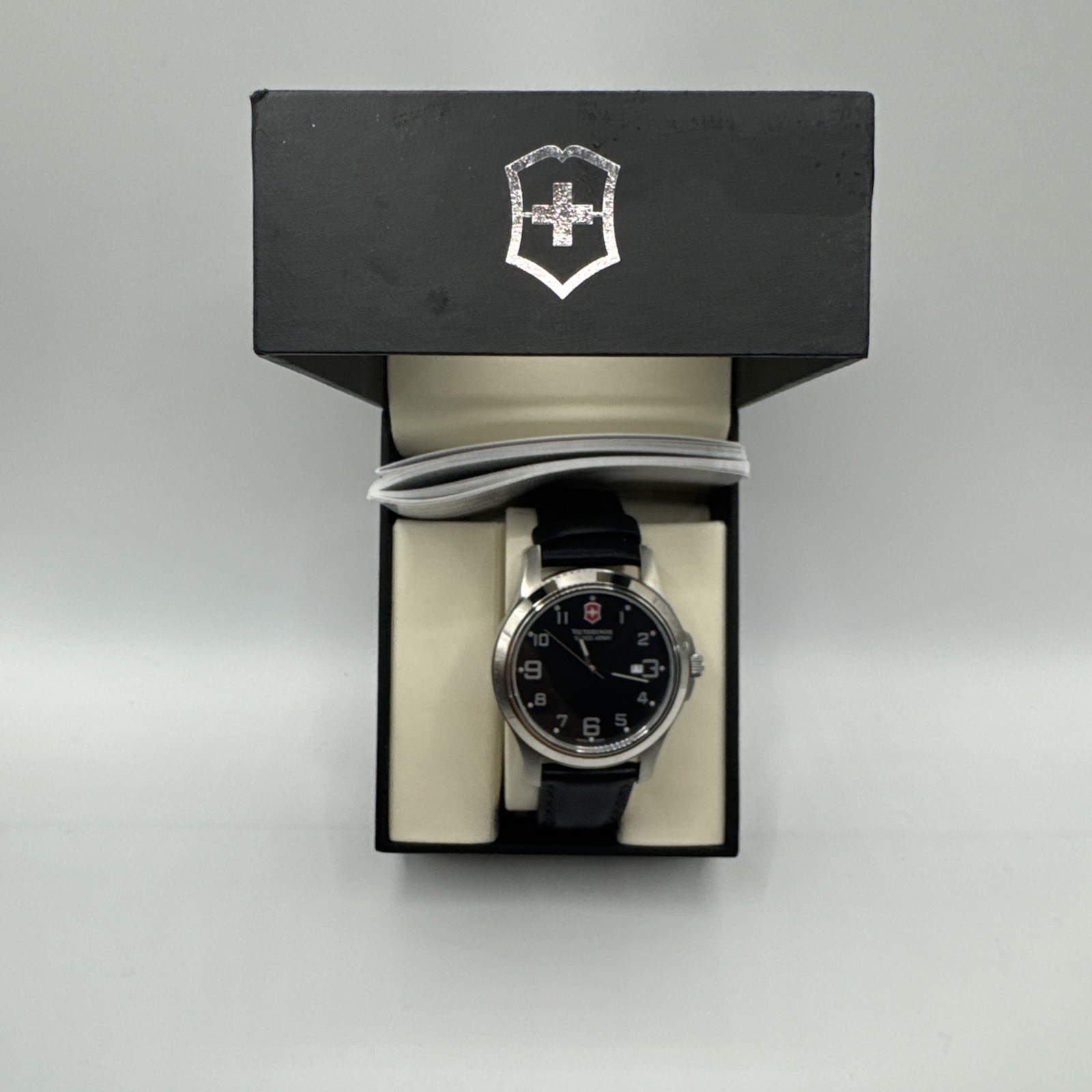 Victorinox Swiss Army Garrison Elegance Leather Strap Watch, Boxed – See Details