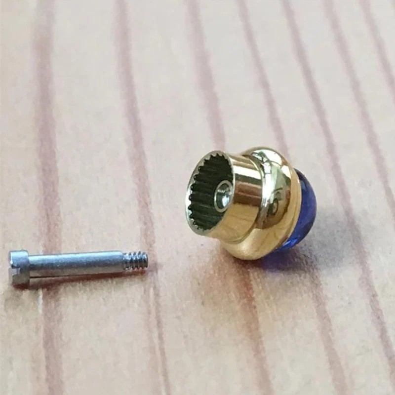 Sapphire Crystal Pusher Button Fits Cartier Pasha Chronograph 1050 W31030H3 Blue