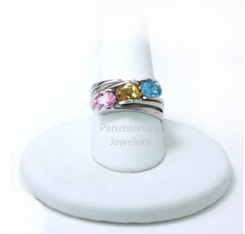 October Birthstone Ring Sterling Stackable Pink Zircon Gemstone Sz 5 6.5 8 8.5
