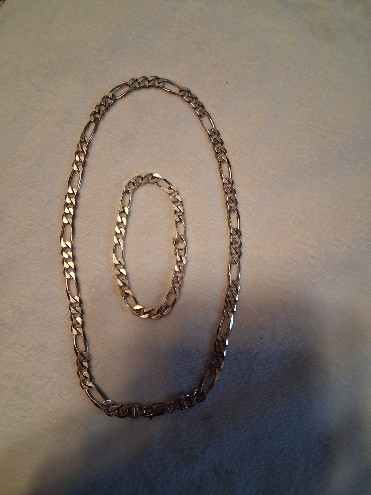 Heavy 70g Vintage Italian 925 Sterling Silver Figaro Chain Necklace &…