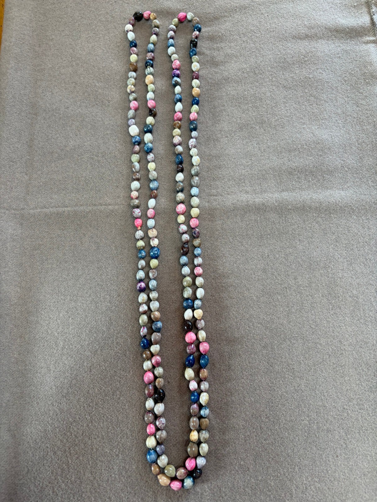 Vintage Job’s Tears Seed Beed Multi Color 72″ Necklace