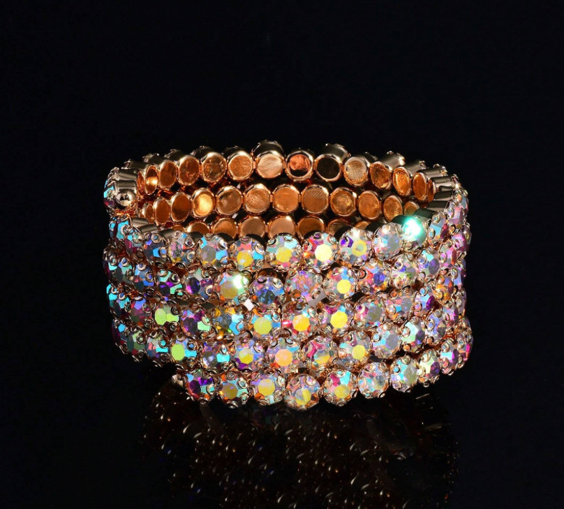 Bling AB Iridescent Memory Coil Multicolor Bracelet Womens Zi Wrap + Gift Bag