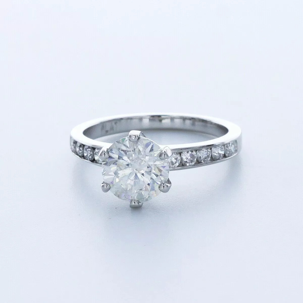 Engagement Ring Platinum Classic 2.71 Carat Round Lab-Grown Diamond E SI1