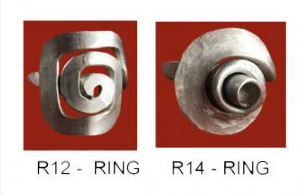 ANTIJOYAS Handmade ART-2-WEAR Hammered Aluminum TCHAI NECKLACE 3D Swirl SEC38