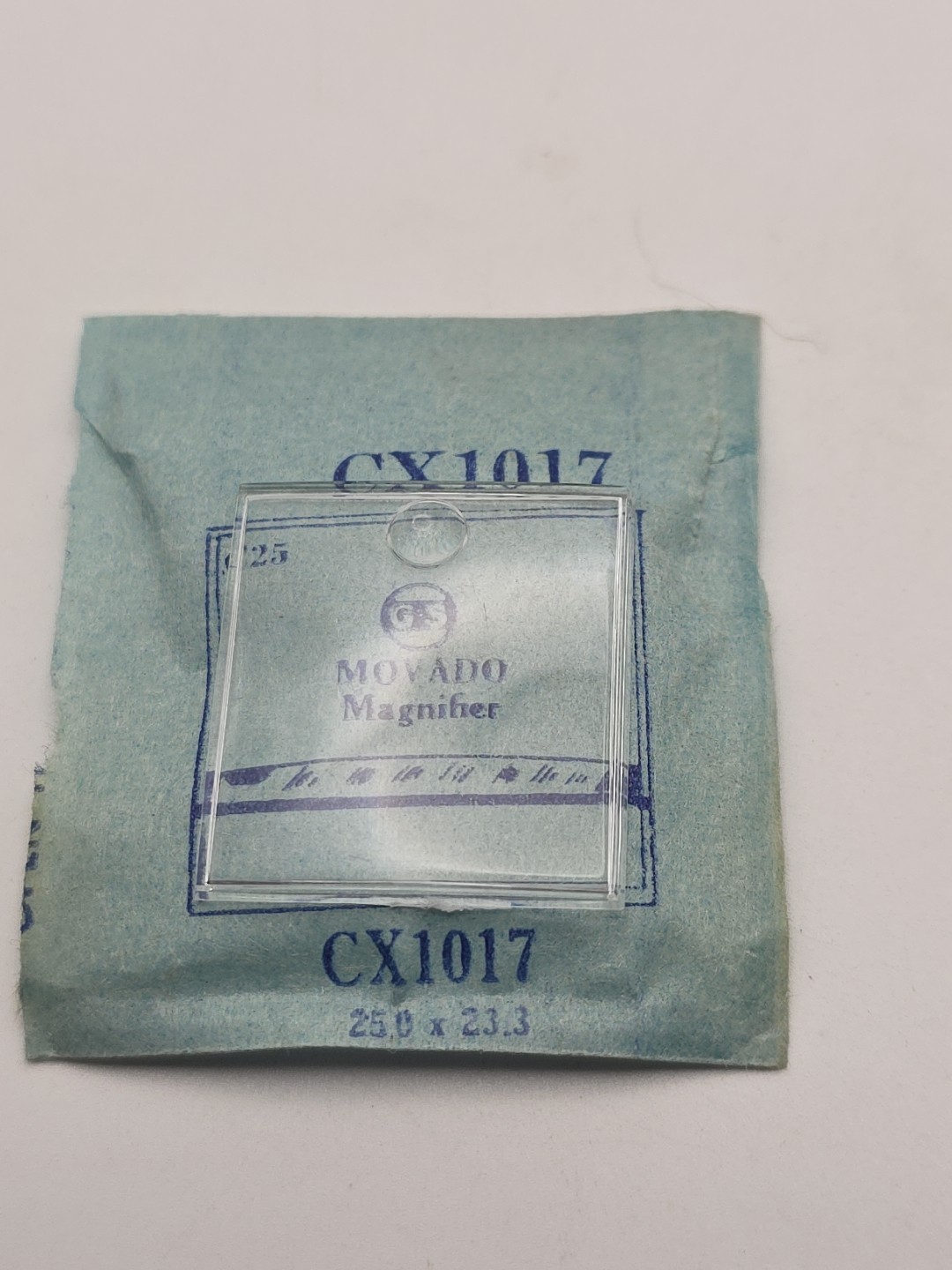 G-S Watch Crystal CX1017 Movado Magnifier 25.0X23.3
