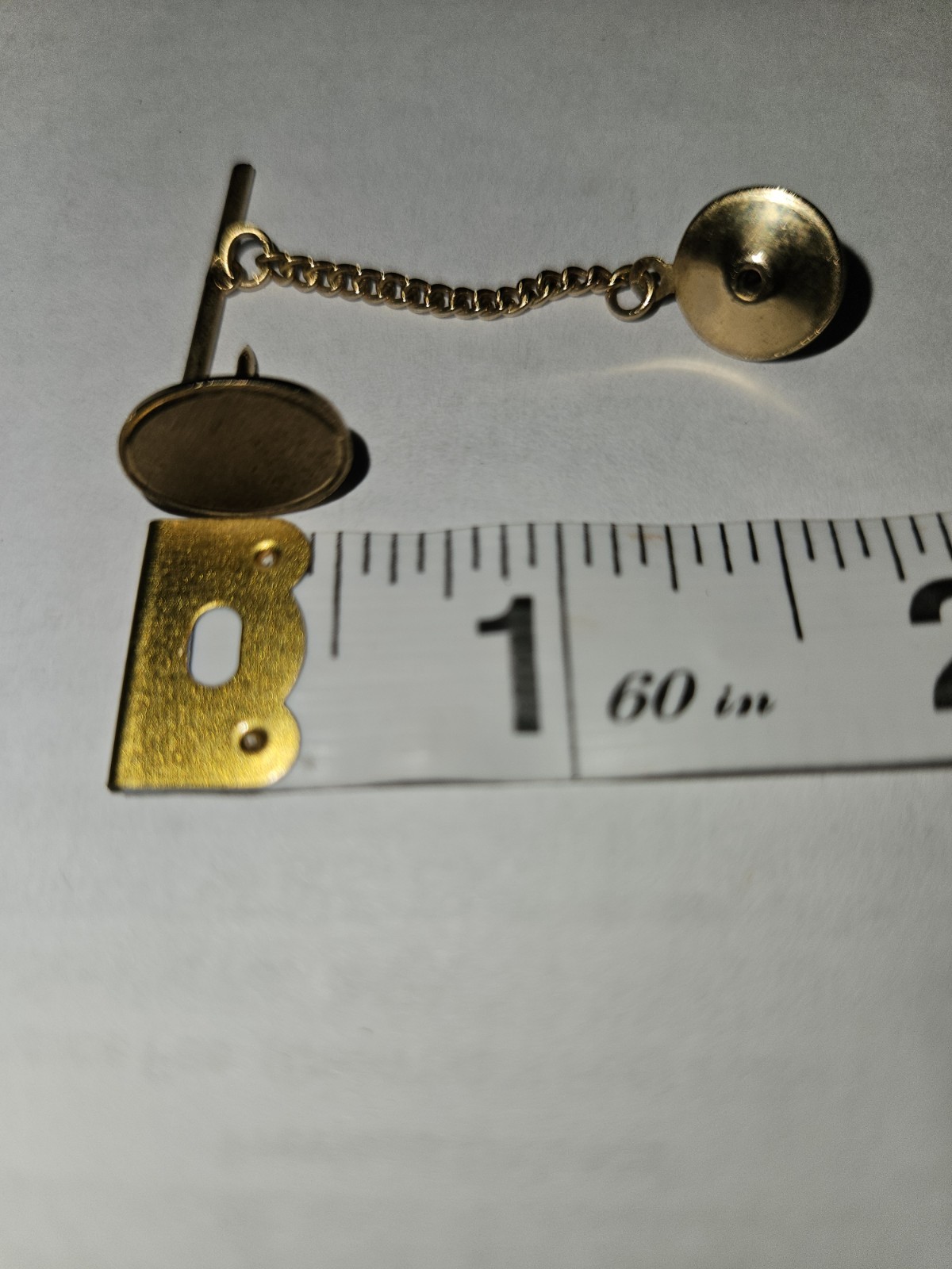 Vintage Ralph Destino 14K Gold Filled Classic Minimalist Textured Oval Tie Pin