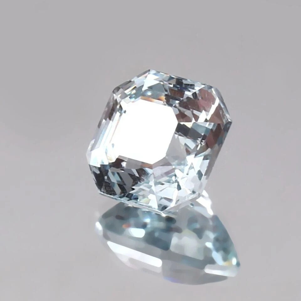 Flawless 8.85 Ct Natural White Sapphire Certified Asscher Cut Loose Gemstone