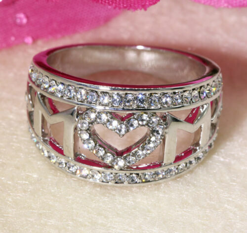 Sterling Silver Mom Heart Ring Mothers Gift Cz Heart Ring – 3 colors