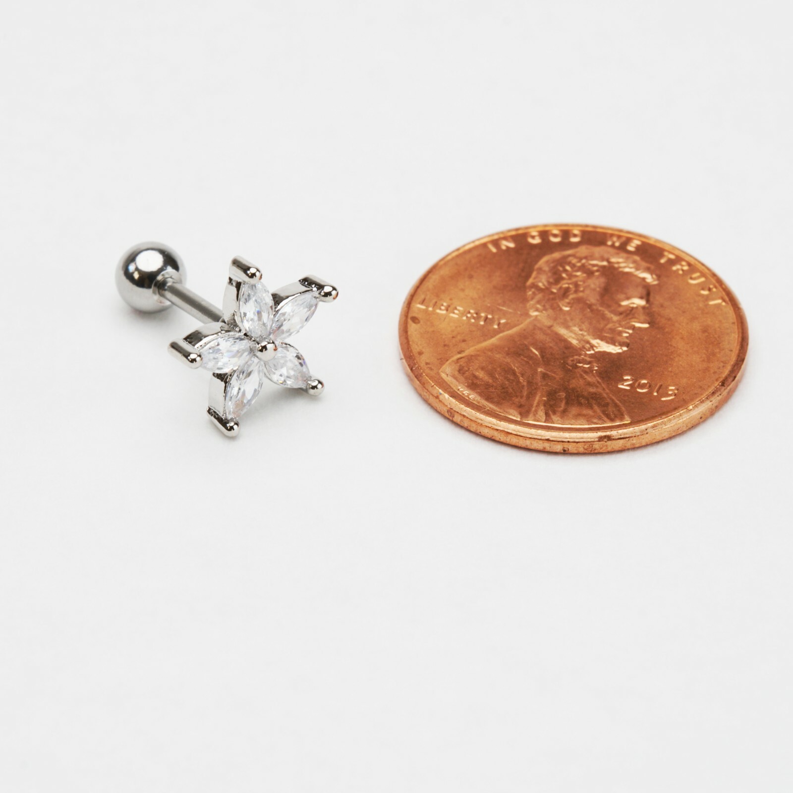 Stainless Steel Clear Silver Gold Star Cubic Zirconia Men Women Stud Earrings