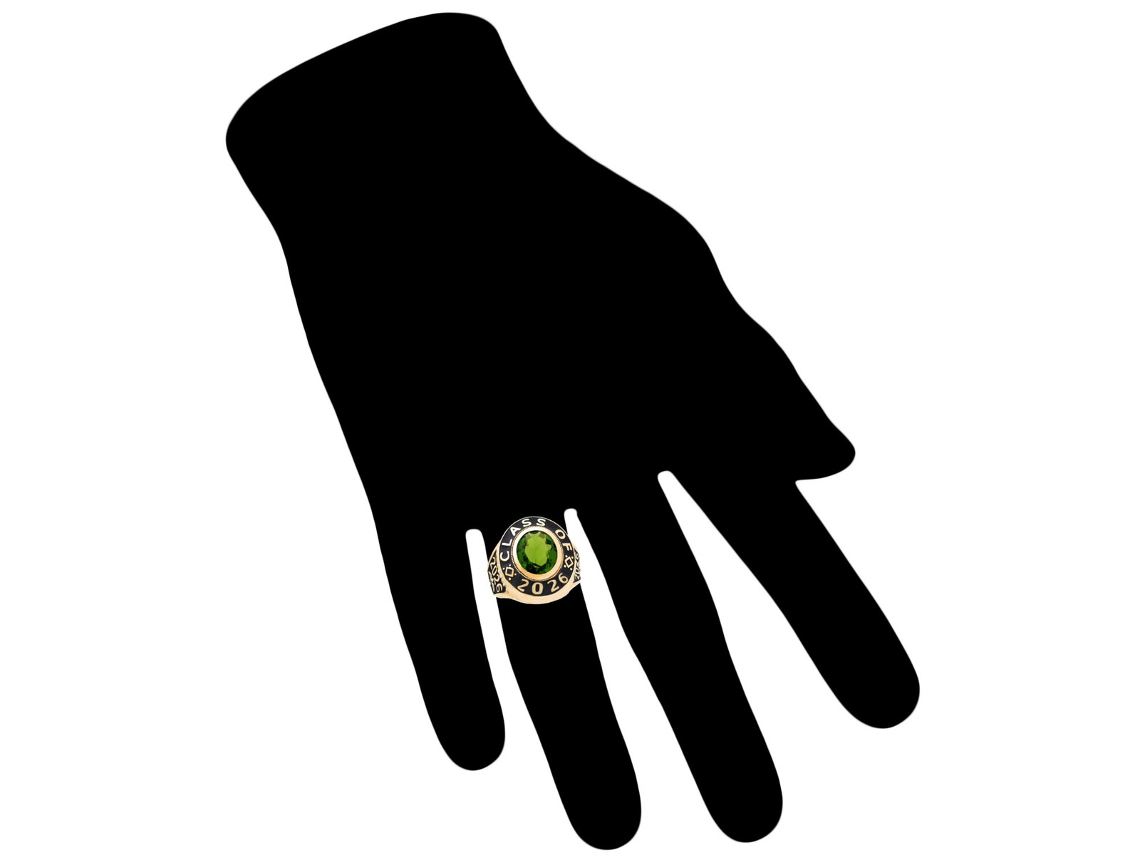 10k or 14k Gold August CZ Simulated Birthstone 2026 Graduation Mens Class Ring