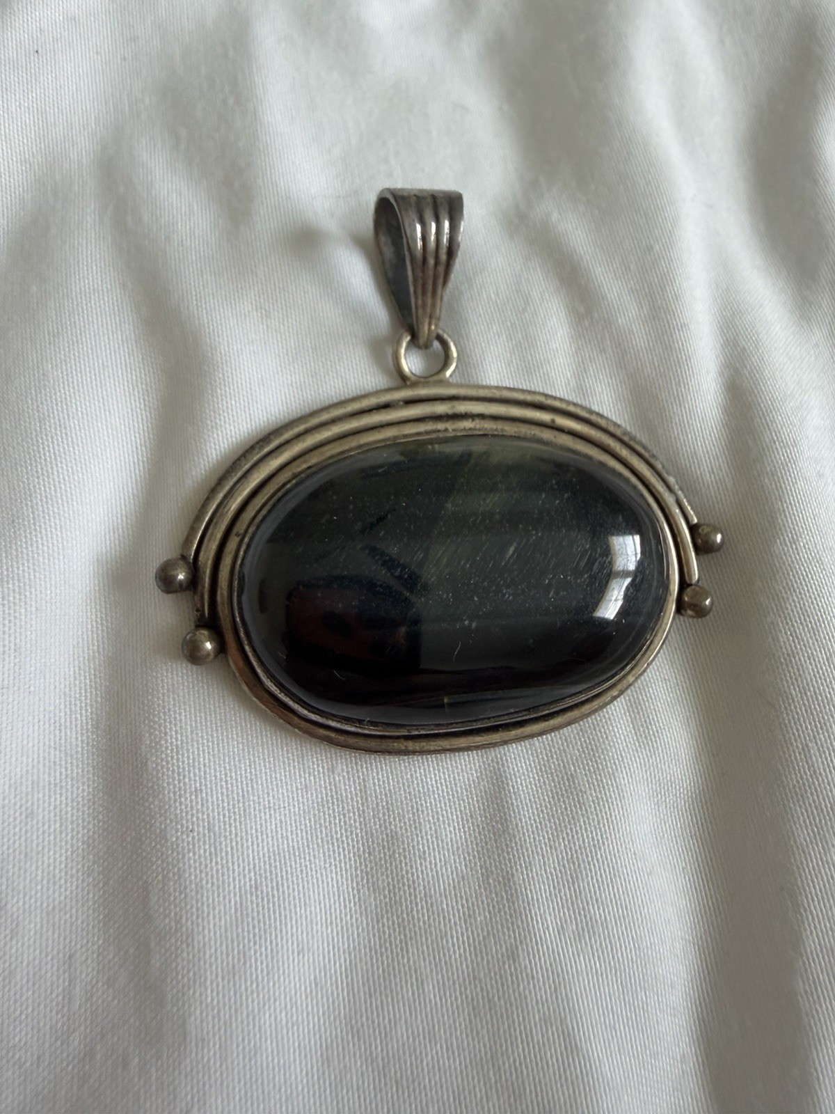 Vintage PENDANT With Bluish Or Greenish Stone – I Think It’s Sterling Silver