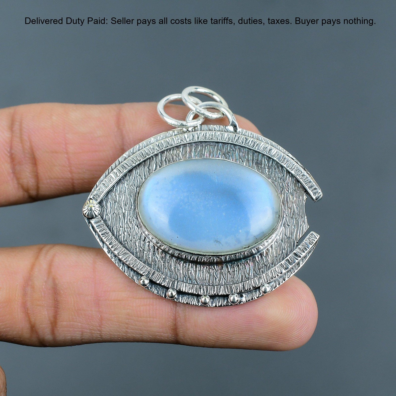 Natural Rainbow Moonstone 925 Silver Handmade Birthday Mother Engagement Pendant