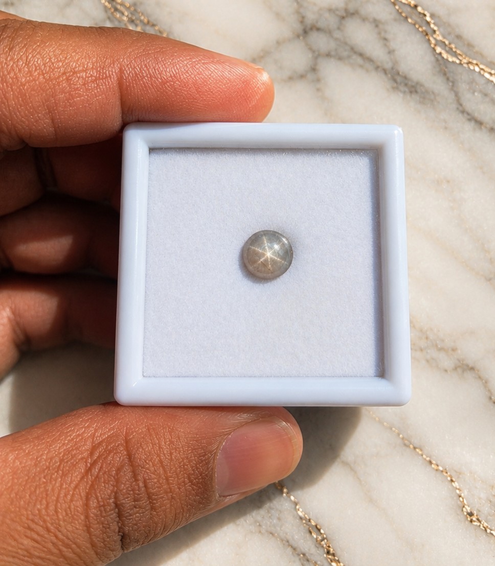 1.83Ct Natural Grey Star Sapphire Certified Ceylon Unheated Loose Gem