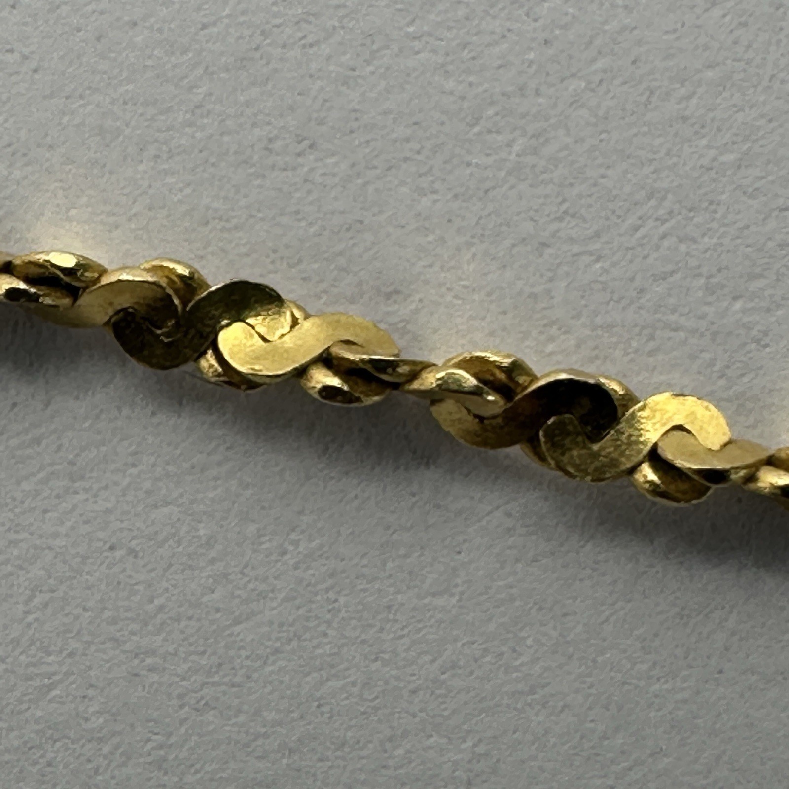 14K Yellow Gold Fancy S Link Bracelet 7.5” 1.98g Italy 585 Italian