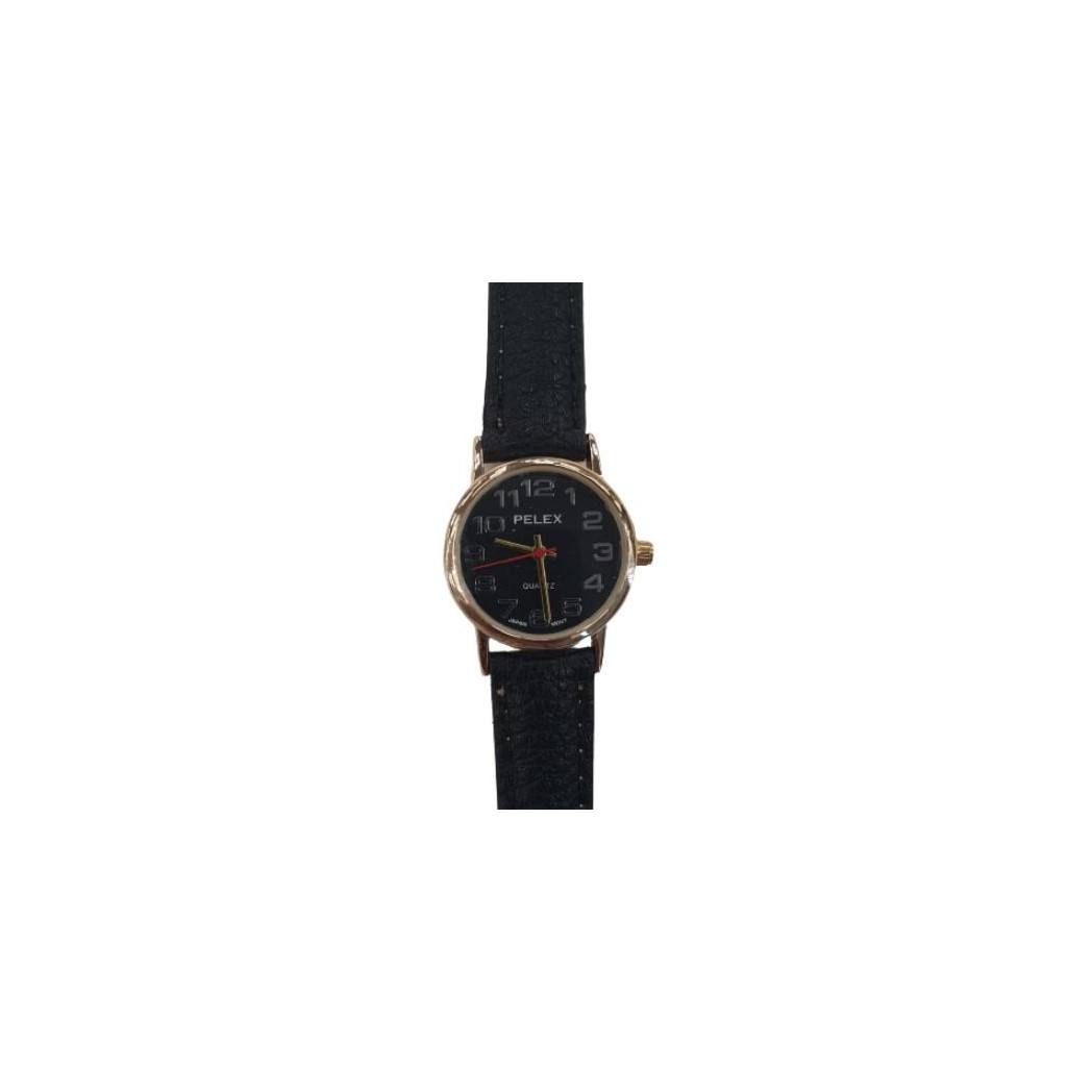 Ladies Watch Elegant Black Dial Black Leather Strap Splash-Proof Quartz Gift Her