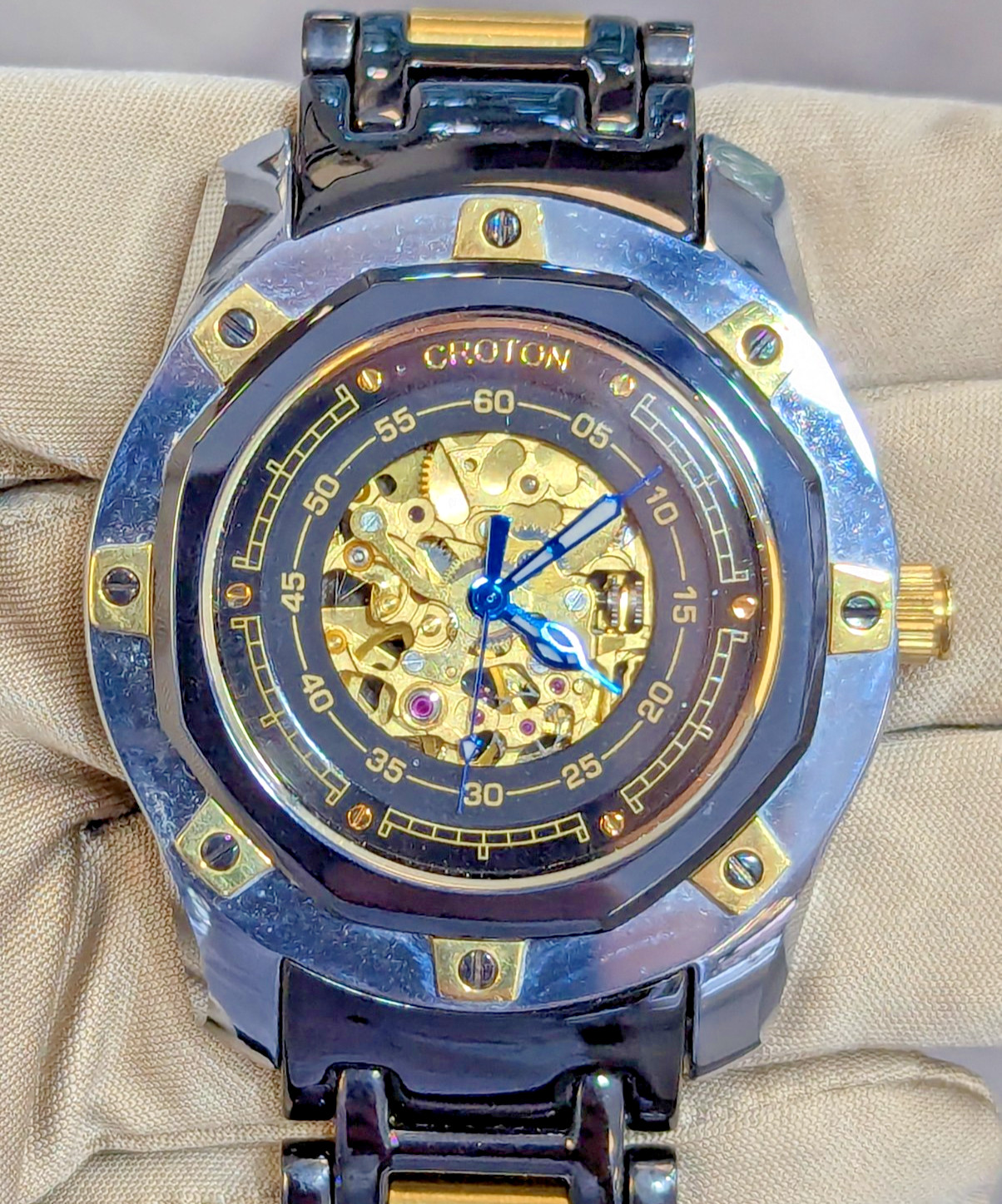 Croton Skeleton Dial Two-tone Limited Edition Men’s Watch CN307069YLSK