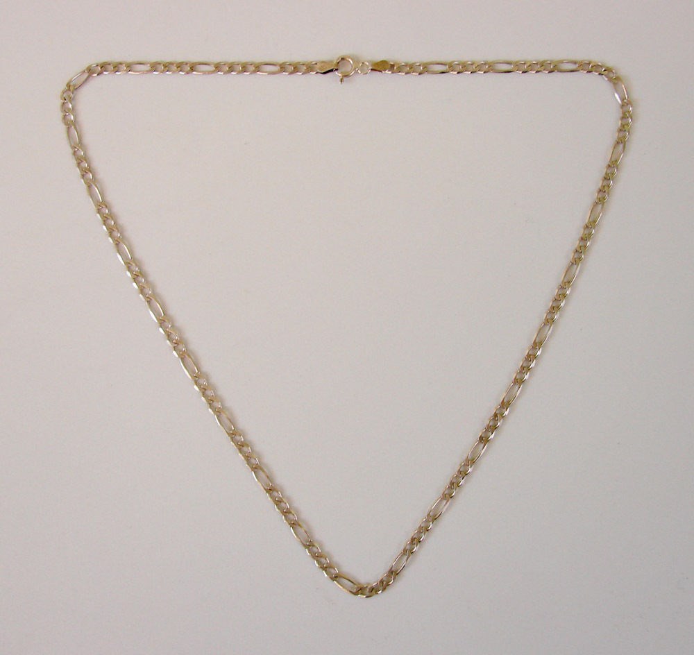Curb Figaro Link Chain Necklace 925 Sterling Italy