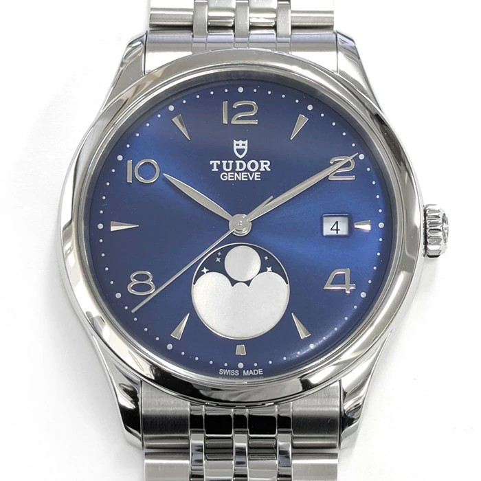 TUDOR WATCH 1926 LUNA M91560-0002 DATE MOON PHASE SUNRAY BLUE AUTOMATIC SS MEN’S