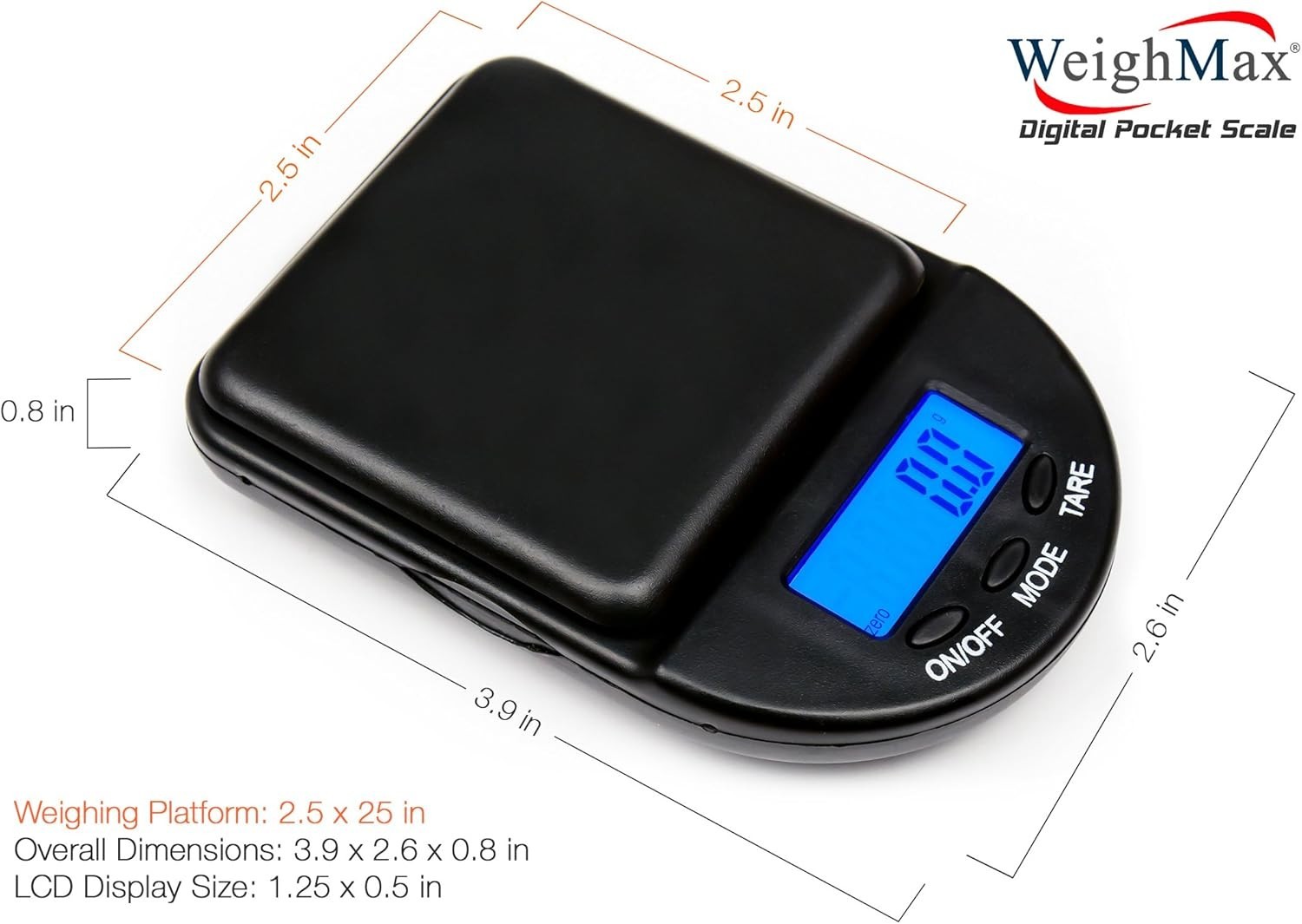 High-Accuracy Black Digital Scale with Tare Function for Jewelry & Metals