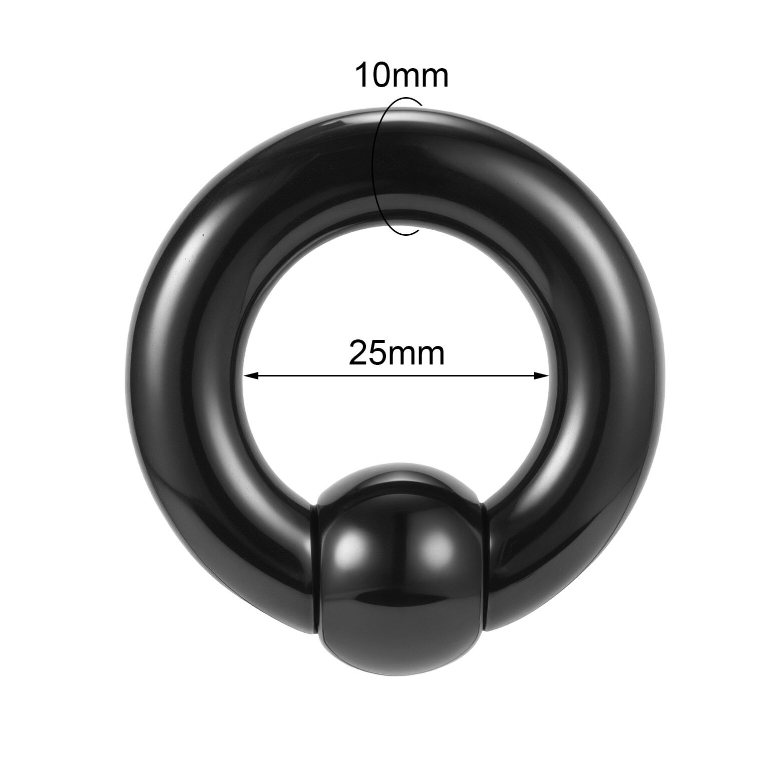 1 Pair Acrylic Captive Bead Rings Black CBR Large Septum Ring Ear Gauges Jewelry