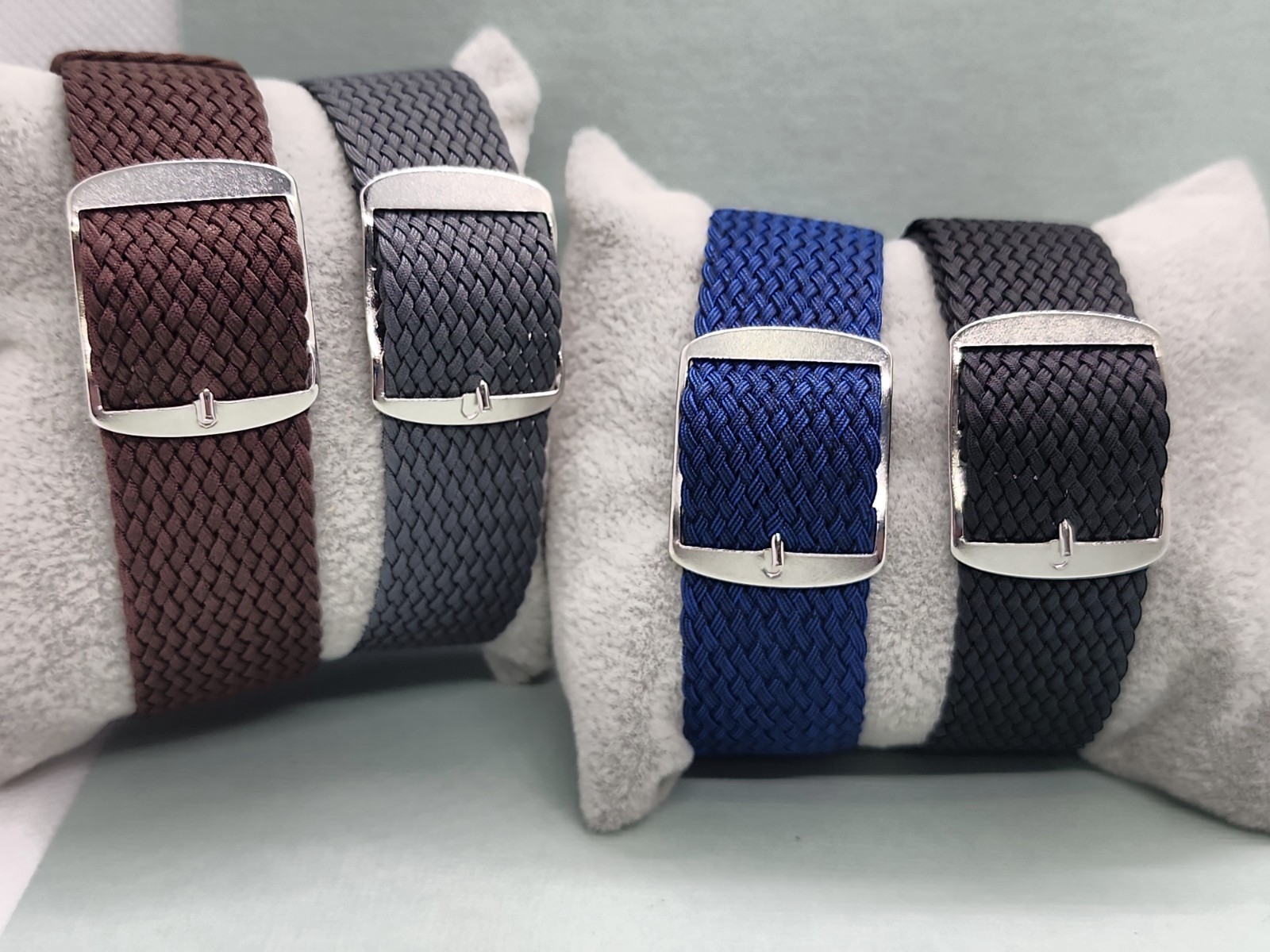 Four 1960’s-70’s NOS 20mm Perlon Woven Nylon 1 Piece Military Style Watch Bands