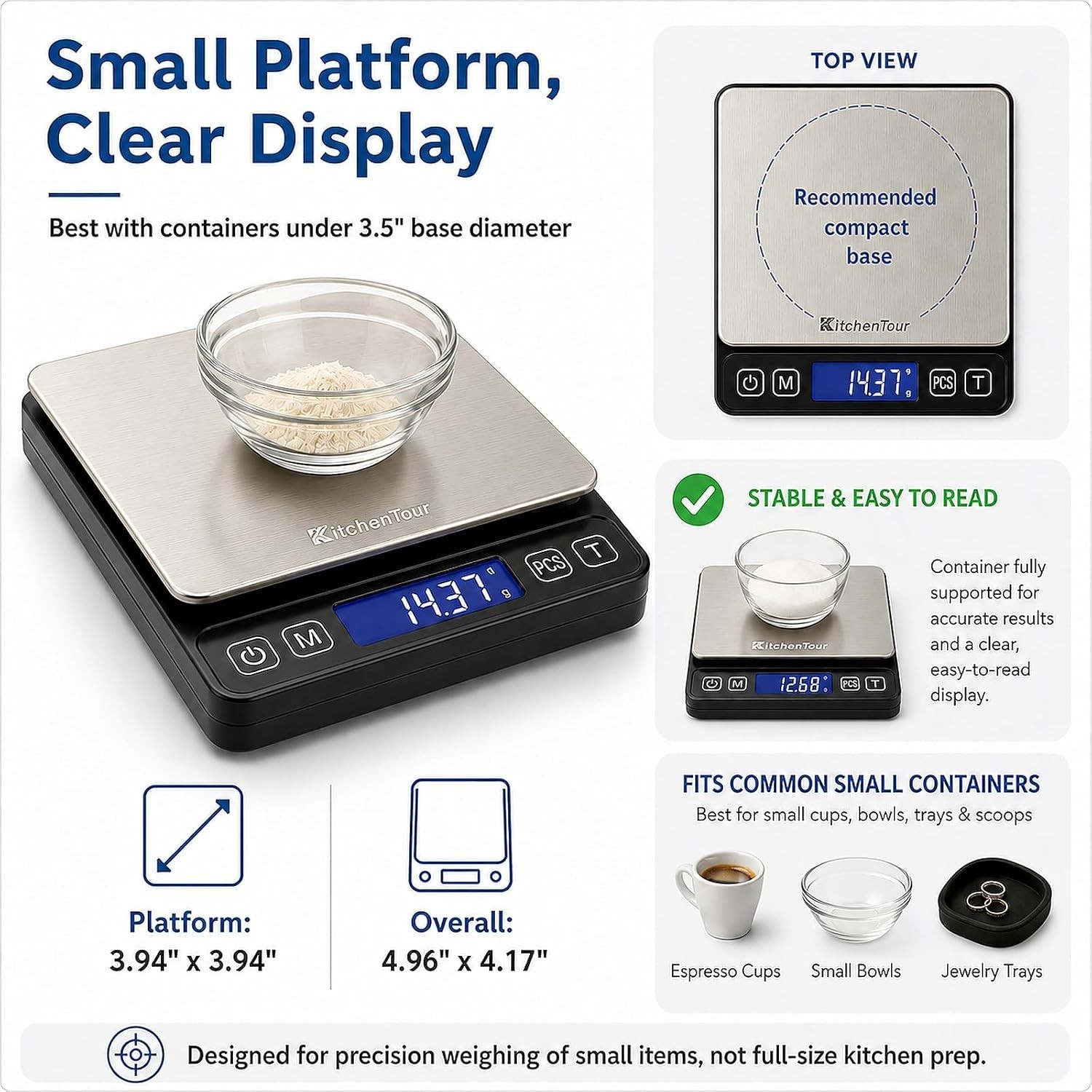 KitchenTour Mini Gram Scale 500g x 0.01g – Precision Weighing for Your Needs