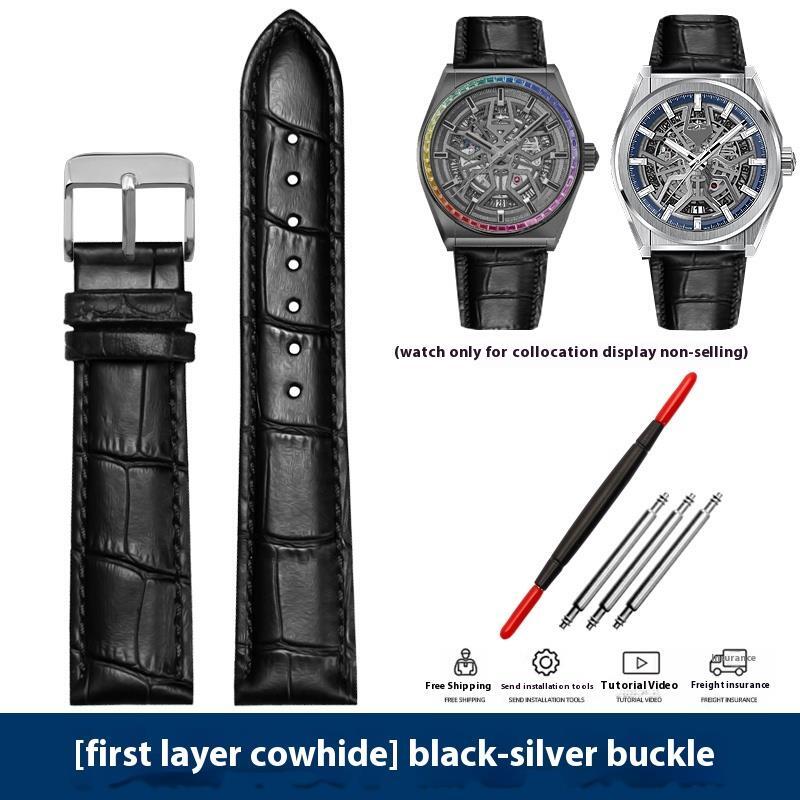 For Zenith Defy Series 49.9000.670 95.9000.670 Genuine Leather Wacthband 22 23mm