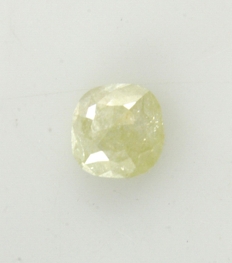 0.61cts Cushion Shape Very Light Yellow Rose Cut Diamond 5.43×5.33×2.37 MM