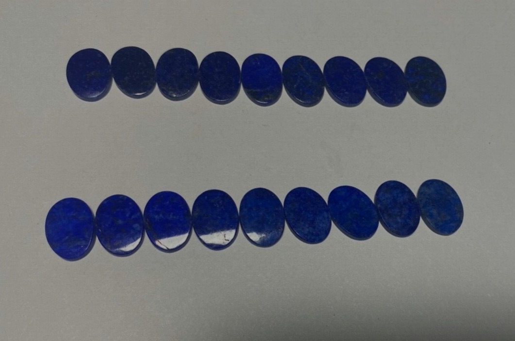 VINTAGE LOT 0F 9 PCS 14/10 MM NATURAL BLUE LAPIS LAZULI CONCAVE CUT PRETTY BLUE