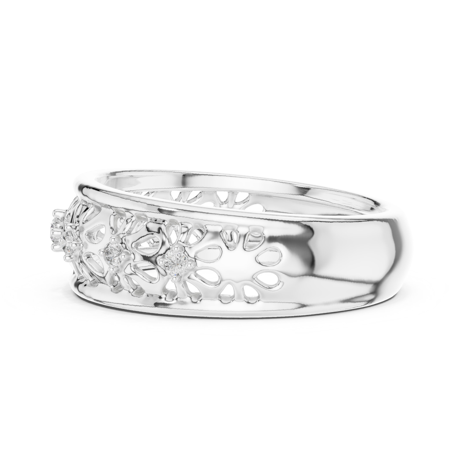Natural Certified Diamond Half Eternity Lovely Engagement Ring 14k Gold Over