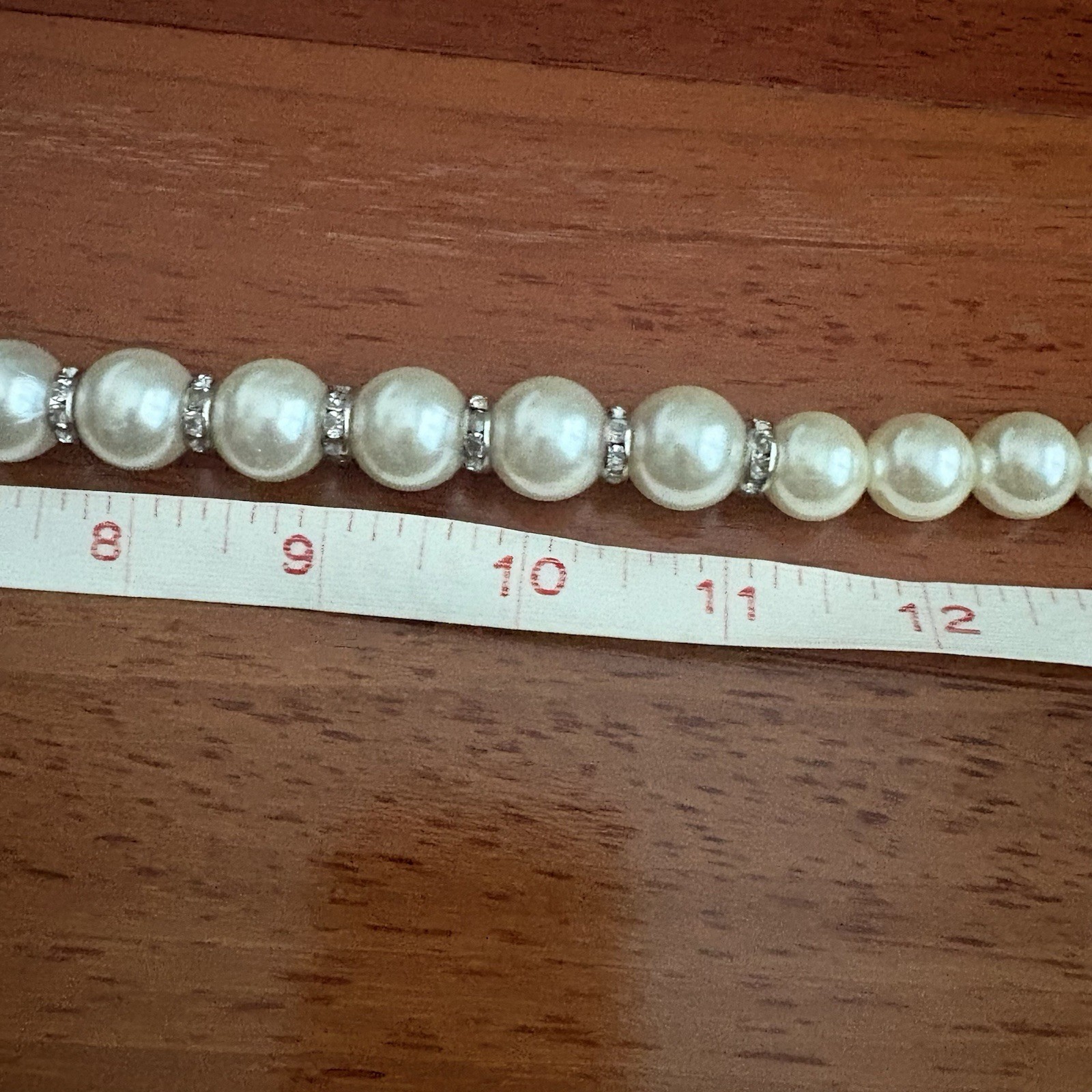 Vintage Faux Pearl Rhinestone Necklace Graduated Classic Wedding Glam