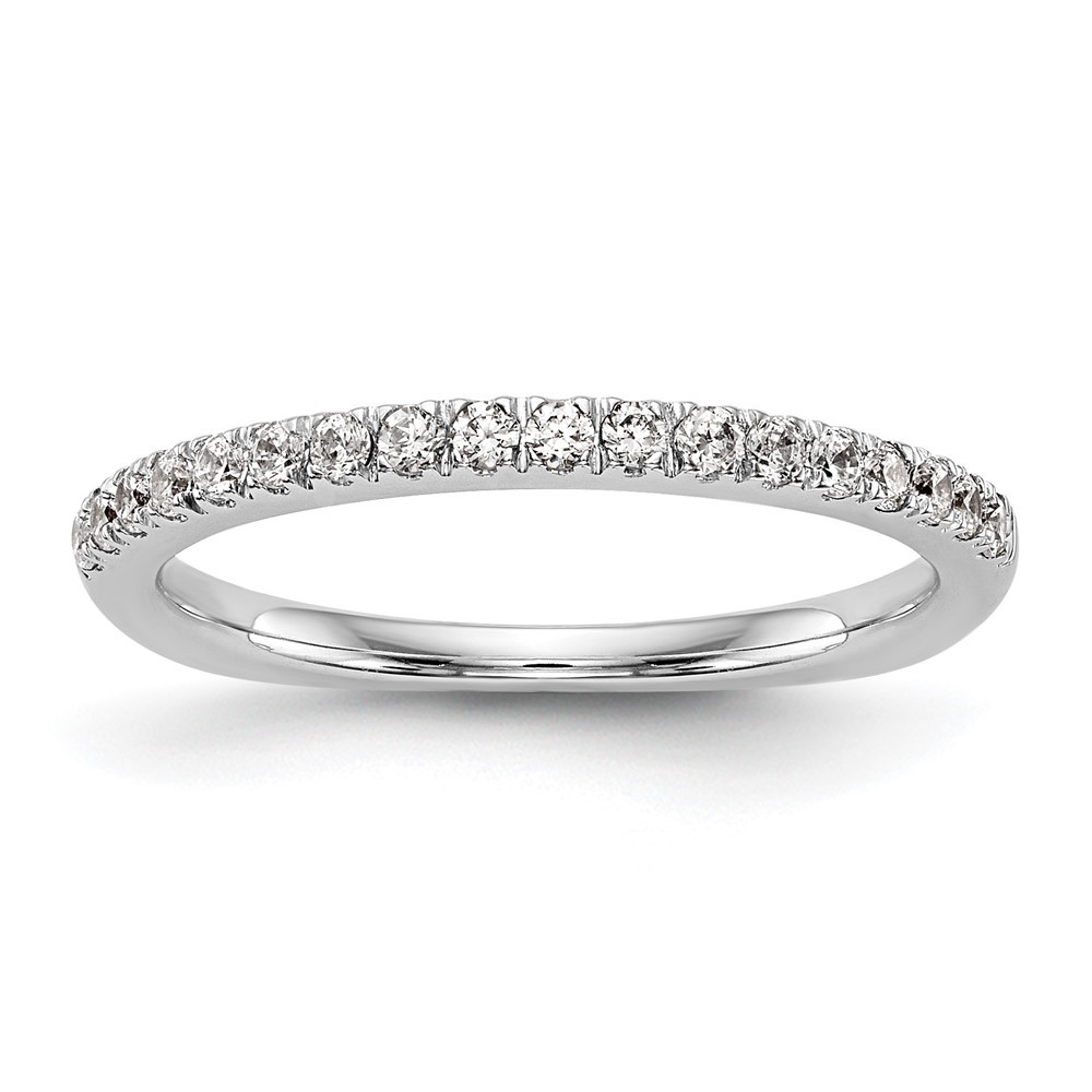 14K White Gold 3/8 Ct Round Lab Grown Diamond VS+ F+ Wedding Band Ring Size 7