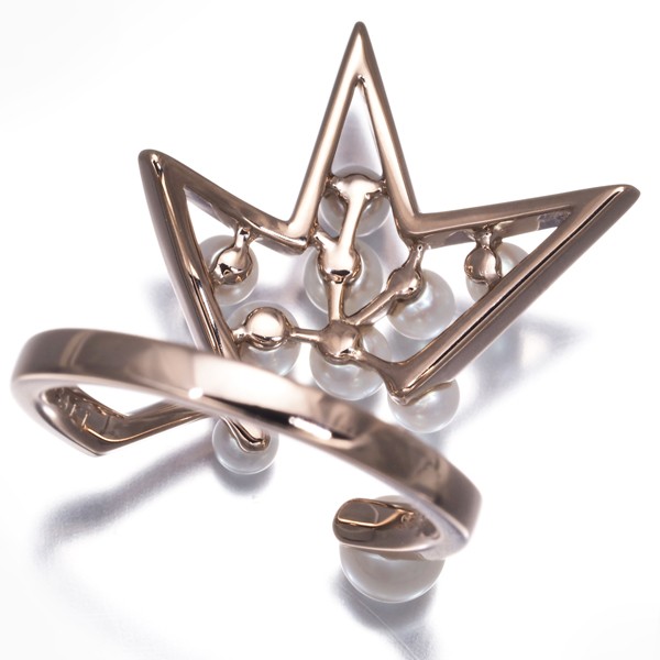 Auth TASAKI Ring Akoya Pearl Abstract Star US6-6.25 18K RG