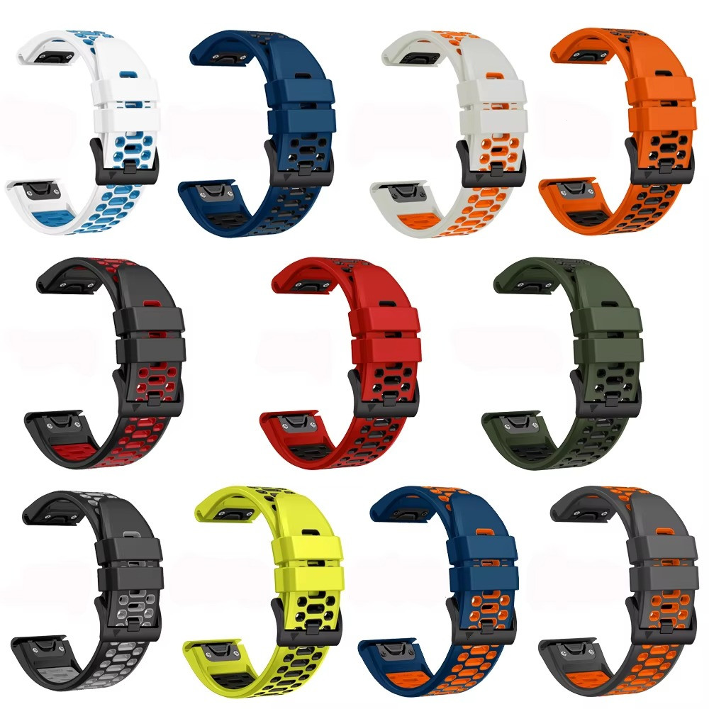 22mm 26mm Sports Silicone Band For Garmin Watch Instinct 2X Solar Fenix 8 5X 7X