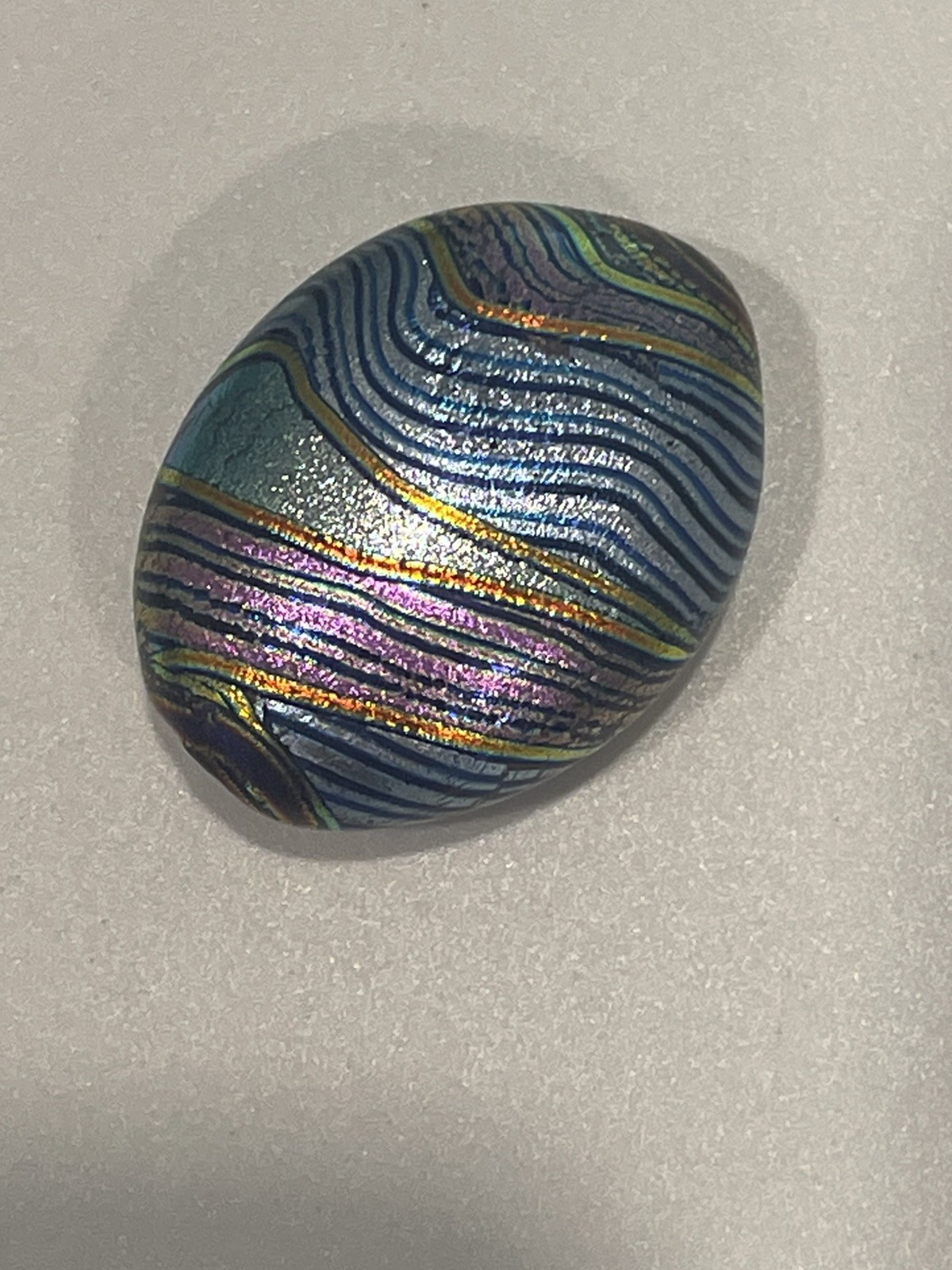 Lampwork Blown & Sculpted Oval Multicolor Focal Bead By SHANNON HILL.