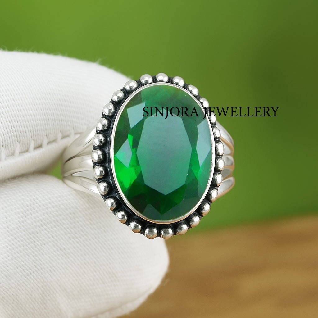Chrome Diopside Gemstone 925 sterling Silver Handmade Ring US size 5 to 13