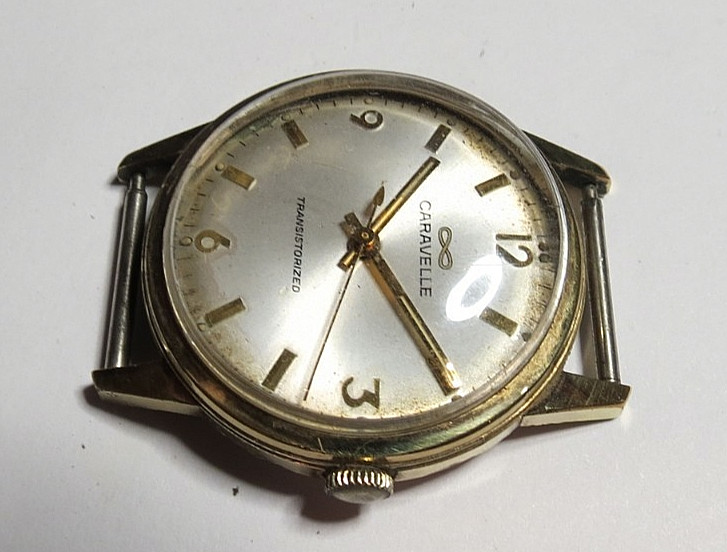 VINTAGE 1968 MEN’S CARAVELLE M8 TRANSFORMER 120TC BATTERY WRISWATCH FOR PARTS