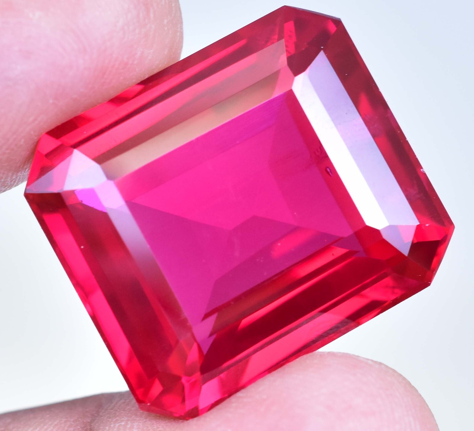 74.95 Ct Natural Mogok Red Pink Ruby Certified Flawless Octagon Shape Gemstone