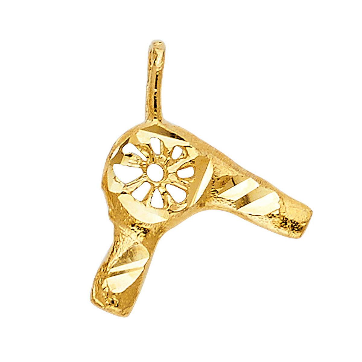 GOLD – 14K Yellow Gold Hair Dryer Pendant